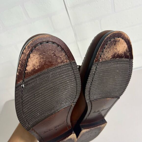 LL Bean Mens Kiltie Loafers Size 9 D Brown Tan Tassle Leather - Picture 9 of 16